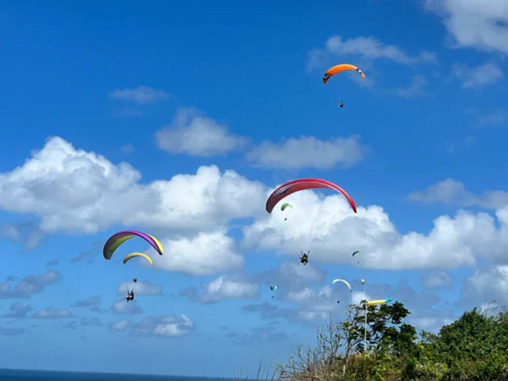 paragliding at Timbis Beach.